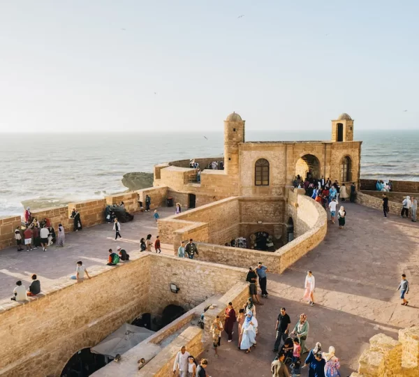 Enjoying the sunset in Essaouira 