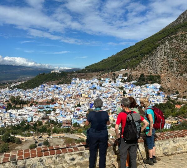 Enjoying the gorgeous view of the blue city 